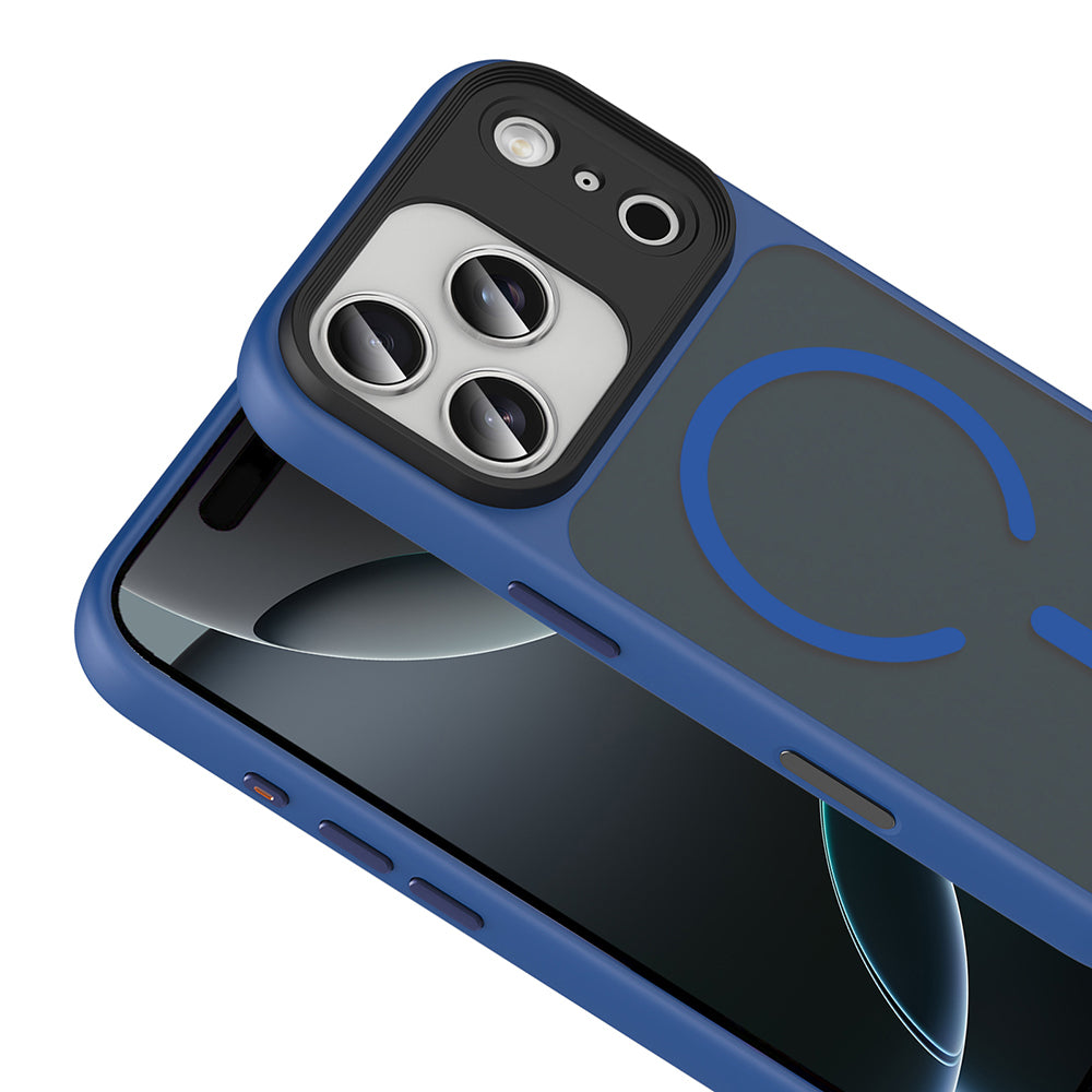 Apple iPhone 17 Pro Kılıf Mat Arka Yüzey Wireless Şarj Özellikli Zore Flet M-safe Kapak Turuncu