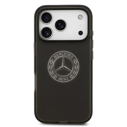 Apple iPhone 17 Pro Kılıf Mercedes Benz Orjinal Lisanslı M-safe Şarj Özellikli Buzlu PC Nostaljik Yıldız Dizayn Kapak Siyah