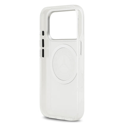 Apple iPhone 17 Pro Kılıf Mercedes Benz Orjinal Lisanslı M-safe Şarj Özellikli Buzlu PC Nostaljik Yıldız Dizayn Kapak Siyah