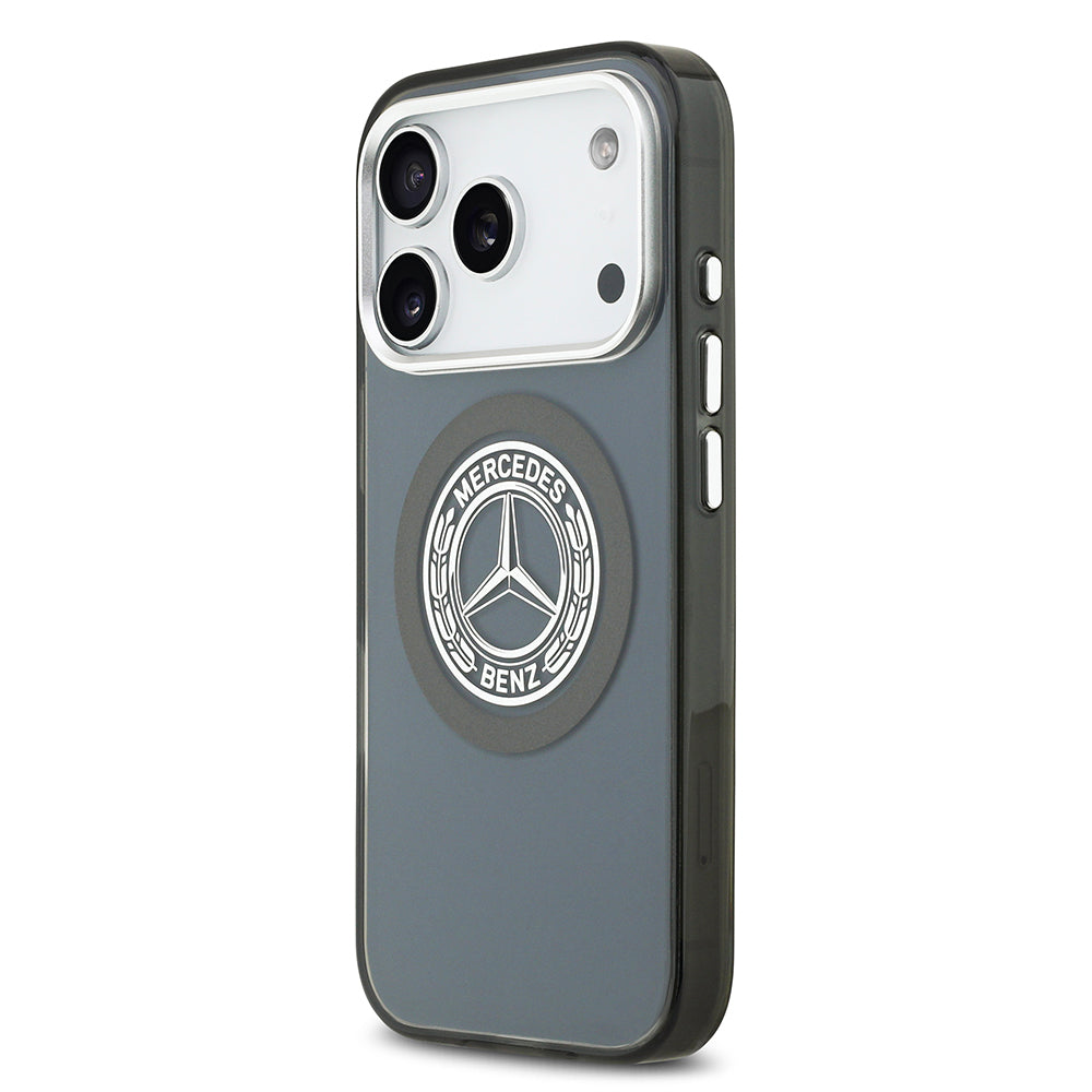 Apple iPhone 17 Pro Kılıf Mercedes Benz Orjinal Lisanslı M-safe Şarj Özellikli Çift Katmanlı PC Nostaljik Yıldız Dizayn Kapak Lacivert