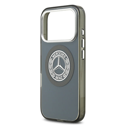 Apple iPhone 17 Pro Kılıf Mercedes Benz Orjinal Lisanslı M-safe Şarj Özellikli Çift Katmanlı PC Nostaljik Yıldız Dizayn Kapak Füme