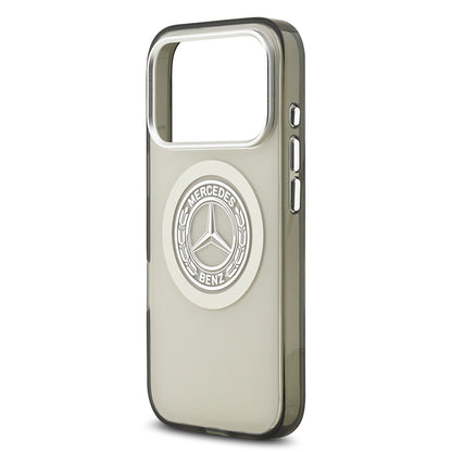 Apple iPhone 17 Pro Kılıf Mercedes Benz Orjinal Lisanslı M-safe Şarj Özellikli Çift Katmanlı PC Nostaljik Yıldız Dizayn Kapak Füme