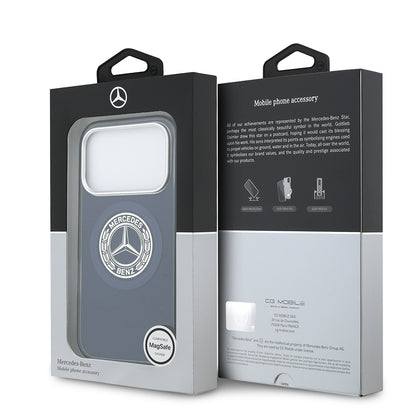 Apple iPhone 17 Pro Kılıf Mercedes Benz Orjinal Lisanslı M-safe Şarj Özellikli Çift Katmanlı PC Nostaljik Yıldız Dizayn Kapak Füme