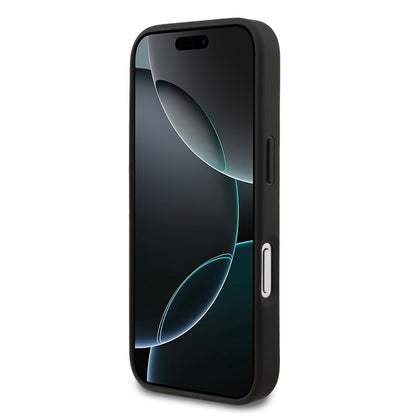 Apple iPhone 17 Pro Kılıf Mercedes Benz Orjinal Lisanslı M-safe Şarj Özellikli Dokulu Desenli Deri Kapak Kahverengi