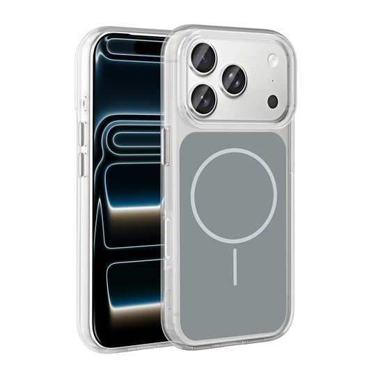 Apple iPhone 17 Pro Kılıf Metal Buton Tasarımlı Zore İkonik Sert Silikon Kapak Gri