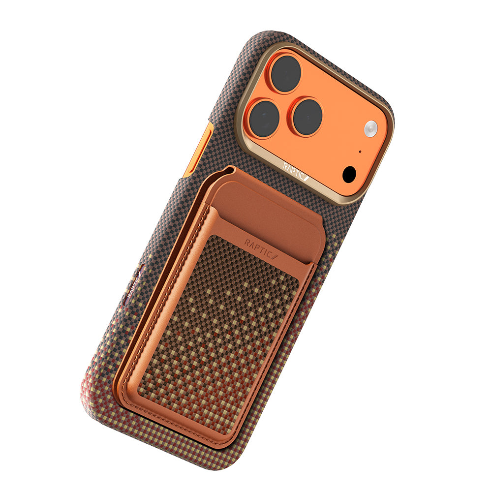 Apple iPhone 17 Pro Kılıf Raptic 2in1 Bundle Kit Aramid Skin Serenity Serisi Kartlık ve Karbon Kapak