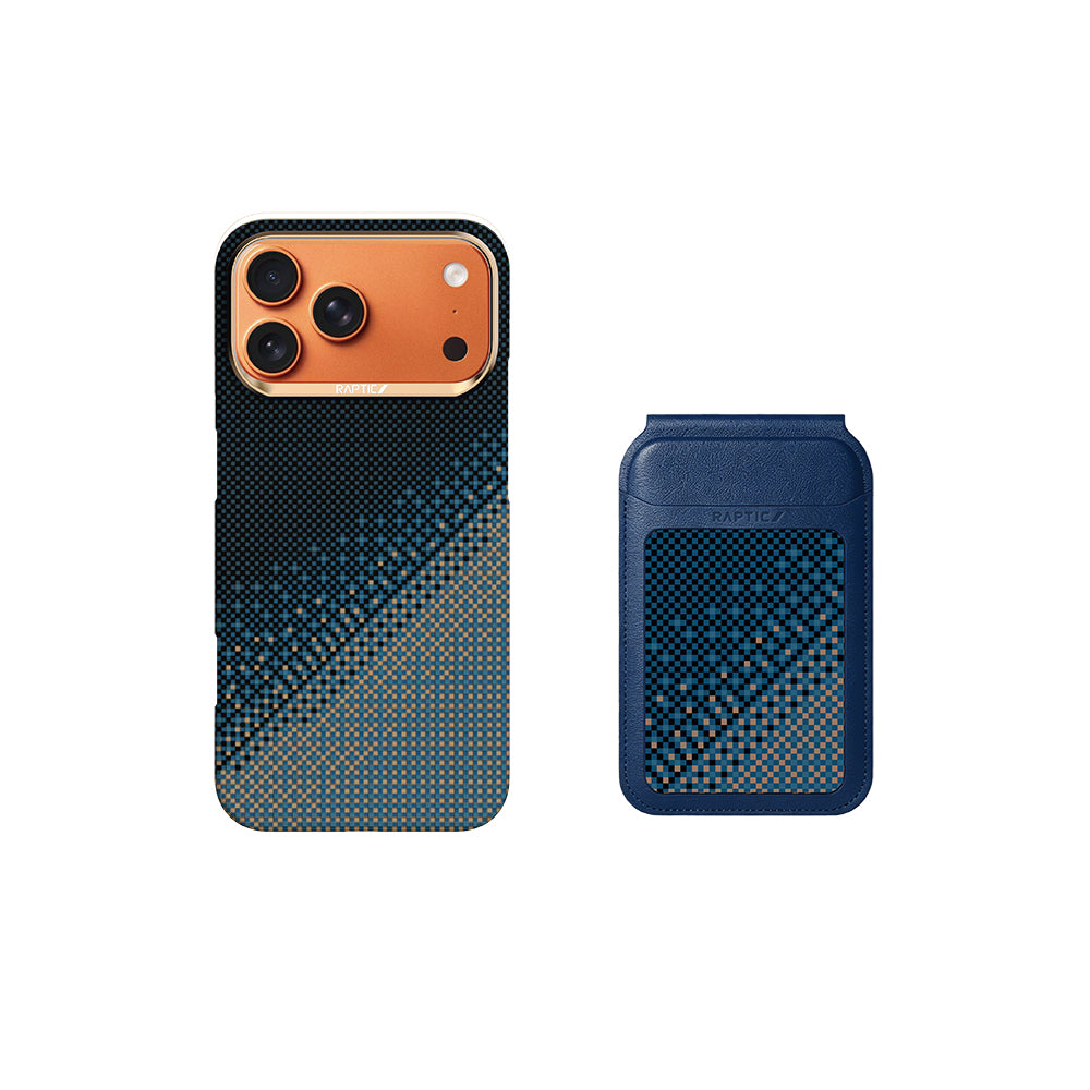 Apple iPhone 17 Pro Kılıf Raptic 2in1 Bundle Kit Aramid Skin Serenity Serisi Kartlık ve Karbon Kapak