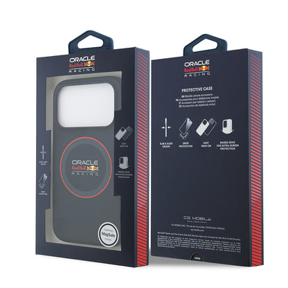 Apple iPhone 17 Pro Kılıf Redbull Orjinal Lisanslı M-safe Şarj Özellikli Kırmızı Halka ve Logo Silikon Kapak Lacivert