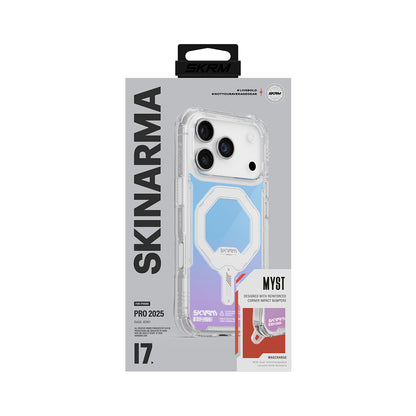 Apple iPhone 17 Pro Kılıf Skinarma M-Safe Şarj Özellikli IML Baskılı Holografik MYST Kapak Colorful