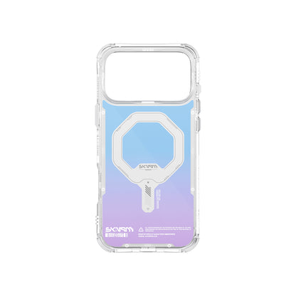 Apple iPhone 17 Pro Kılıf Skinarma M-Safe Şarj Özellikli IML Baskılı Holografik MYST Kapak Şeffaf