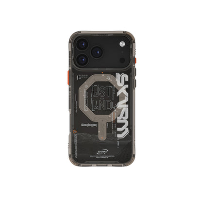 Apple iPhone 17 Pro Kılıf Skinarma M-safe Şarj Özellikli Yazı Desenli Airbag Tasarımlı Sonix Kapak Siyah