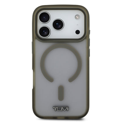 Apple iPhone 17 Pro Kılıf TUMI Orjinal Lisanslı M-safe Şarj Özellikli Buzlu Transparan Kapak Siyah