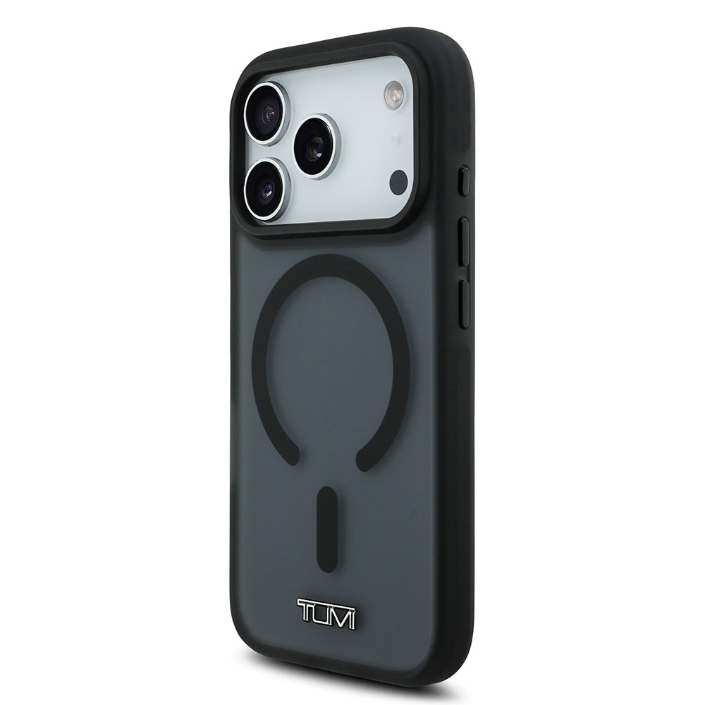 Apple iPhone 17 Pro Kılıf TUMI Orjinal Lisanslı M-safe Şarj Özellikli Buzlu Transparan Kapak Siyah
