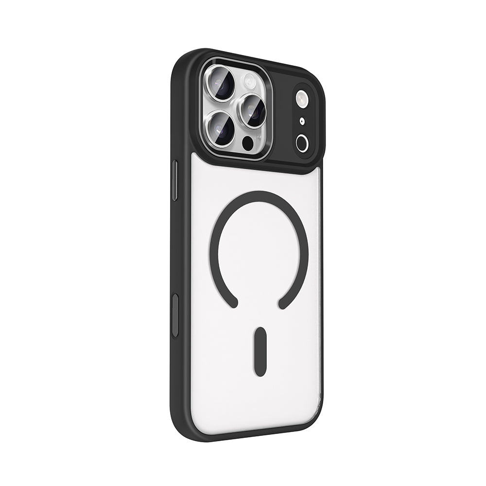 Apple iPhone 17 Pro Kılıf Wireless Şarj Özellikli Zore Krom M-safe Silikon Kapak Lacivert