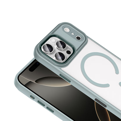 Apple iPhone 17 Pro Kılıf Wireless Şarj Özellikli Zore Krom M-safe Silikon Kapak Turuncu