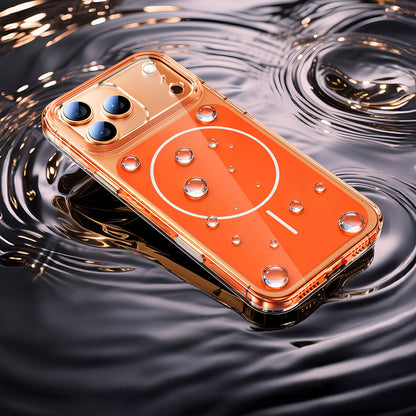 Apple iPhone 17 Pro Kılıf Zore M-safe Şarj Özellikli Şeffaf Kamera Kontrol Butonlu Lugano Kapak Beyaz