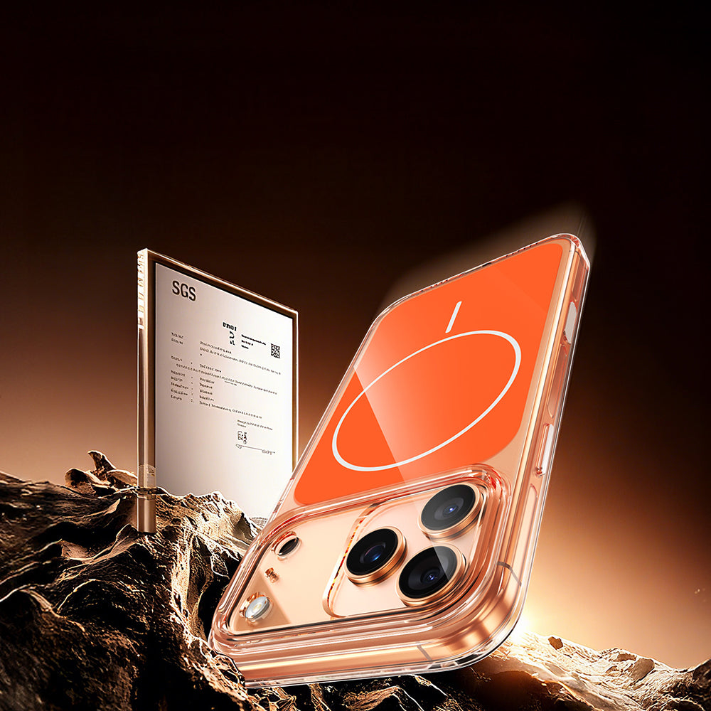 Apple iPhone 17 Pro Kılıf Zore M-safe Şarj Özellikli Şeffaf Kamera Kontrol Butonlu Lugano Kapak Beyaz