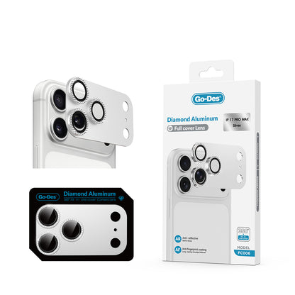 Apple iPhone 17 Pro Max Go Des FC006 Diamond Titanyum Serisi Anti Reflective Kamera Lens Koruyucu