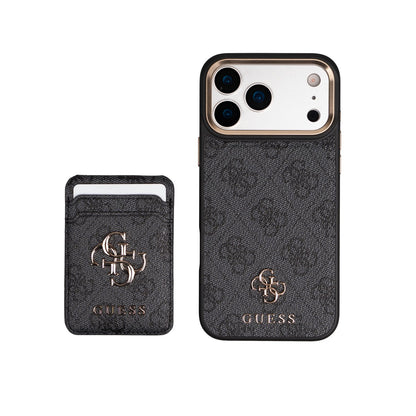 Apple iPhone 17 Pro Max Guess Orjinal Lisanslı 4G ve Yazı Logolu Kartlıklı Kapak