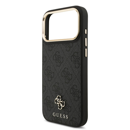 Apple iPhone 17 Pro Max Guess Orjinal Lisanslı 4G ve Yazı Logolu Kılıf + Ekran Koruyucu + Lens Koruyucu 3in1 Aksesuar Seti Siyah