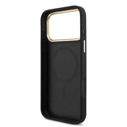 Apple iPhone 17 Pro Max Guess Orjinal Lisanslı 4G ve Yazı Logolu Kılıf + Ekran Koruyucu + Lens Koruyucu 3in1 Aksesuar Seti Kahverengi