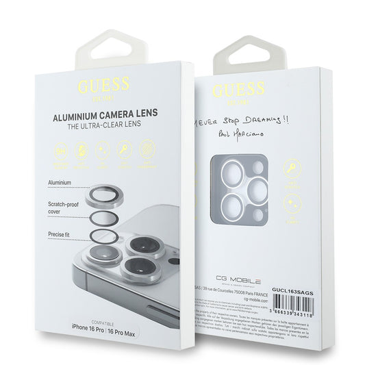 Apple iPhone 17 Pro Max Guess Orjinal Lisanslı Metal Kamera Lens Koruyucu
