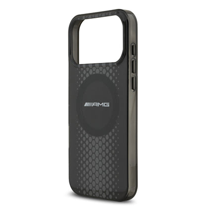 Apple iPhone 17 Pro Max Kılıf AMG Orjinal Lisanslı Çift Katmanlı Büyük Logolu Petek Desenli Kapak Siyah