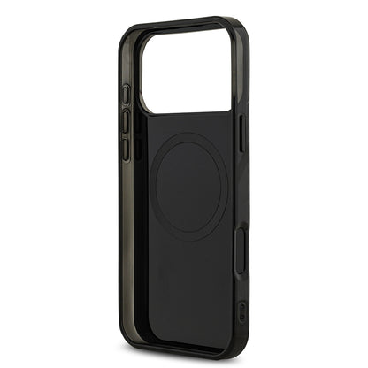 Apple iPhone 17 Pro Max Kılıf AMG Orjinal Lisanslı M-safe Şarj Özellikli Çift Katmanlı Kırmızı Çapraz Çizgili Kapak Siyah-Kırmızı