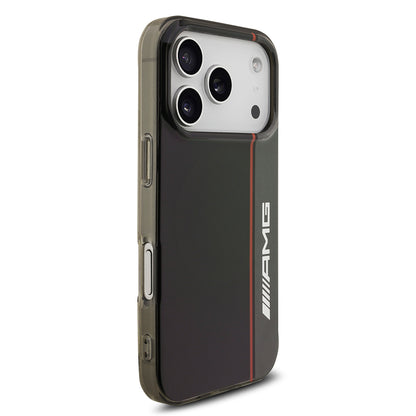 Apple iPhone 17 Pro Max Kılıf AMG Orjinal Lisanslı M-safe Şarj Özellikli IML Baskı Logolu Çift Katmanlı Bow Lines Kapak Siyah