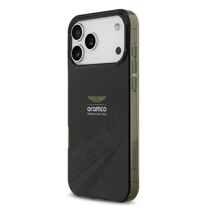 Apple iPhone 17 Pro Max Kılıf Aston Martin Orjinal Lisanslı M-safe Şarj Özellikli IML Baskı Logolu Formula Tasarımlı Kapak Siyah