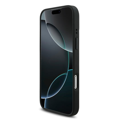 Apple iPhone 17 Pro Max Kılıf BMW Orjinal Lisanslı M-safe Şarj Özellikli Metal BMW ve M Logolu PU Karbon Tasarımlı Kapak Siyah