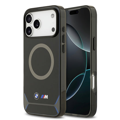 Apple iPhone 17 Pro Max Kılıf BMW Orjinal Lisanslı M-safe Şarj Özellikli Metal Buton Tasarımlı IML Baskılı M Dizayn Kapak Mavi