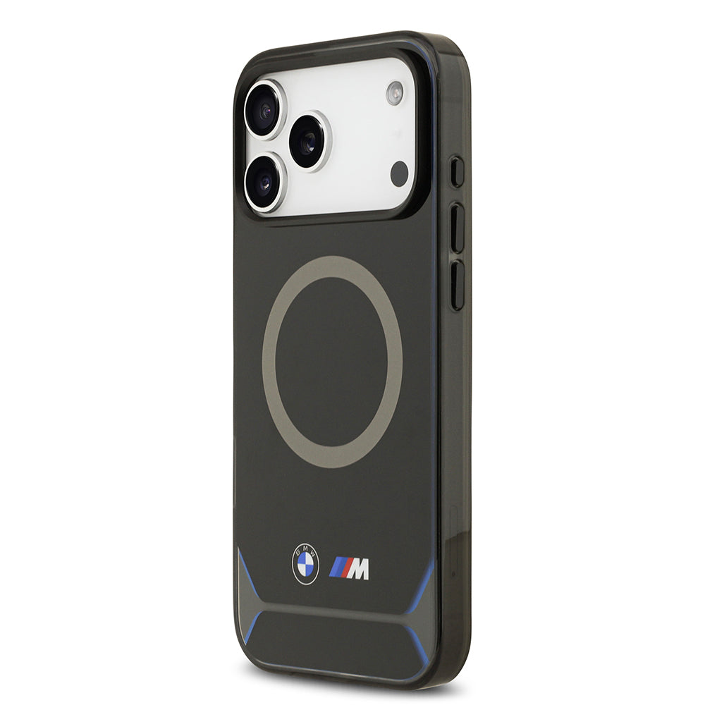 Apple iPhone 17 Pro Max Kılıf BMW Orjinal Lisanslı M-safe Şarj Özellikli Metal Buton Tasarımlı IML Baskılı M Dizayn Kapak Mavi