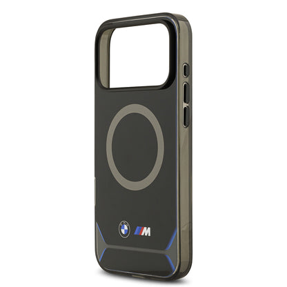 Apple iPhone 17 Pro Max Kılıf BMW Orjinal Lisanslı M-safe Şarj Özellikli Metal Buton Tasarımlı IML Baskılı M Dizayn Kapak Mavi