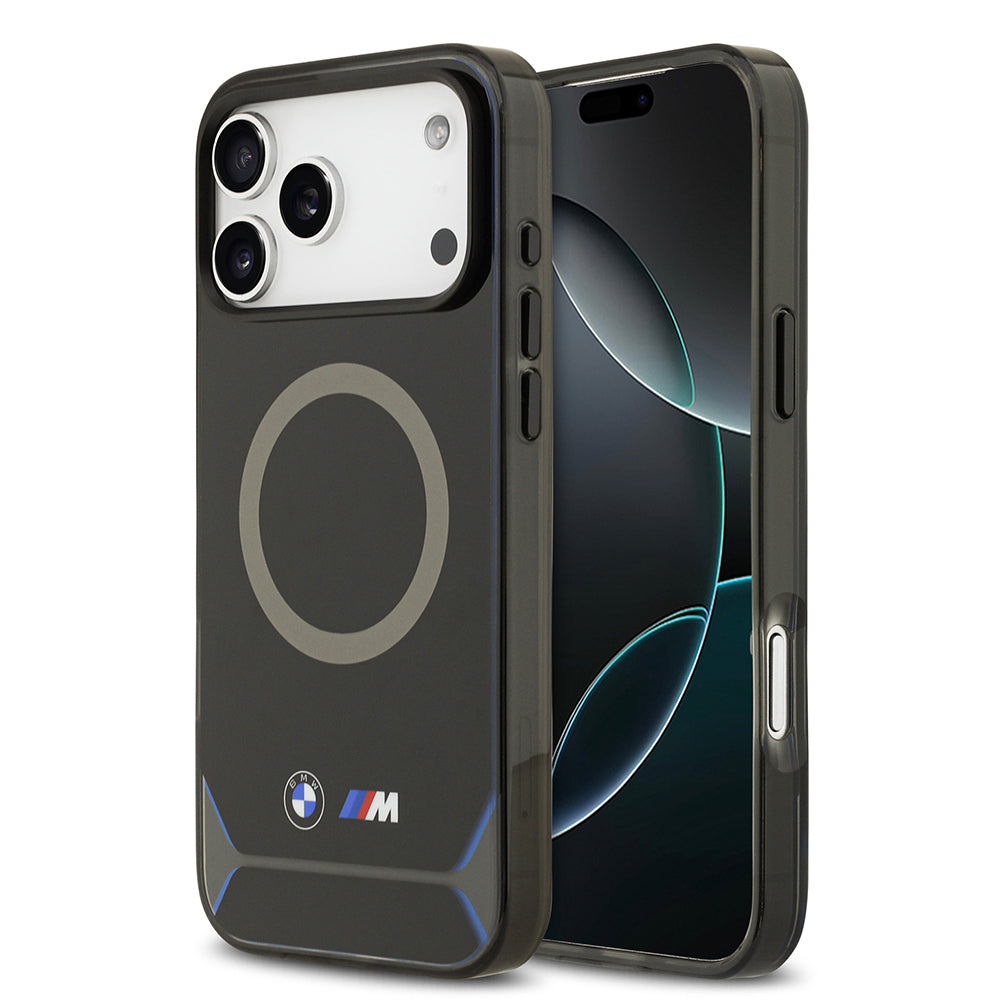 Apple iPhone 17 Pro Max Kılıf BMW Orjinal Lisanslı M-safe Şarj Özellikli Metal Buton Tasarımlı IML Baskılı M Dizayn Kapak Mavi