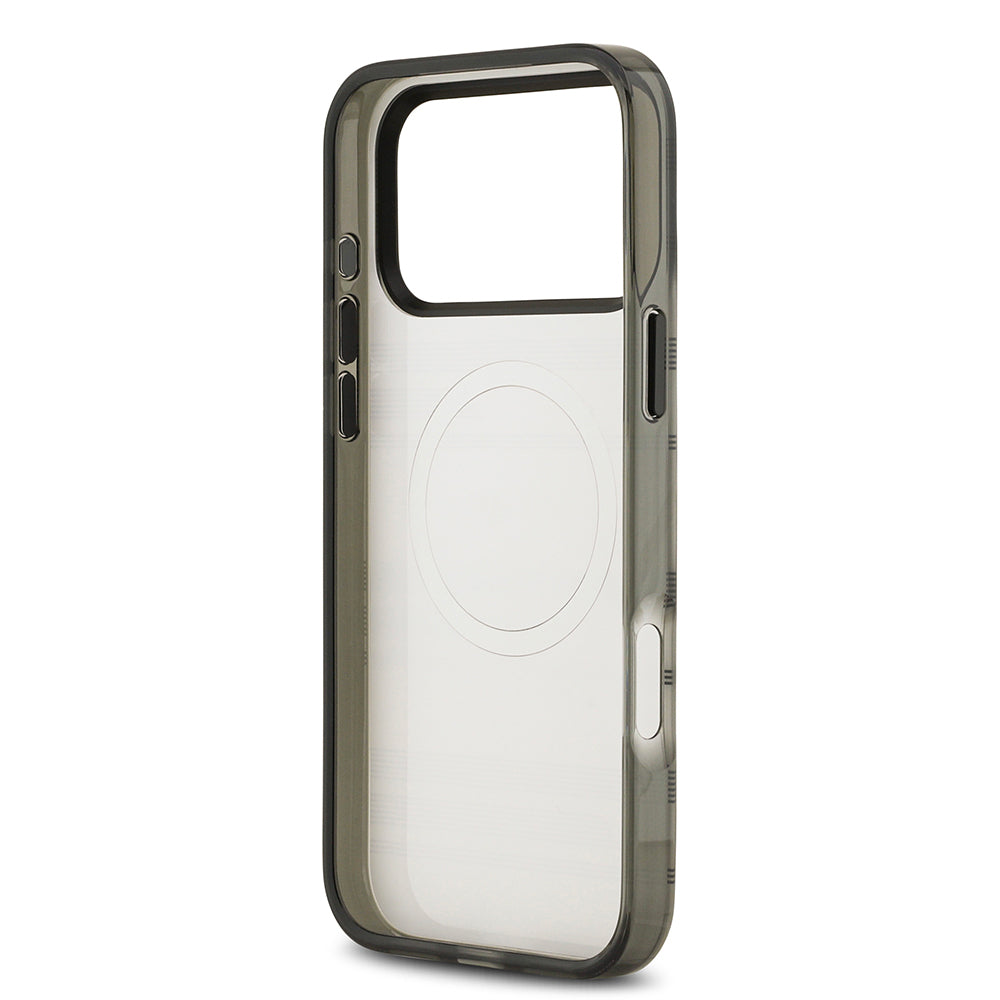 Apple iPhone 17 Pro Max Kılıf BMW Orjinal Lisanslı M-safe Şarj Özellikli Metal Kamera Butonlu Yatay Şeritli M Dizayn Kapak Siyah