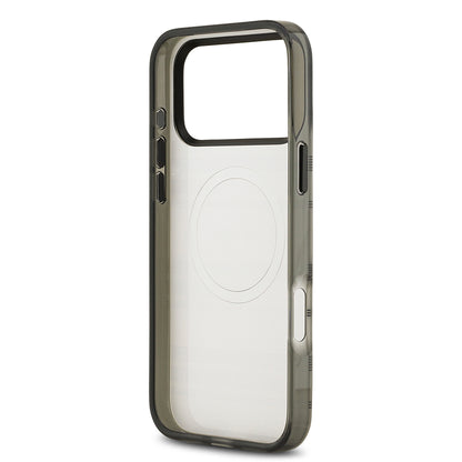 Apple iPhone 17 Pro Max Kılıf BMW Orjinal Lisanslı M-safe Şarj Özellikli Metal Kamera Butonlu Yatay Şeritli M Dizayn Kapak Gümüş