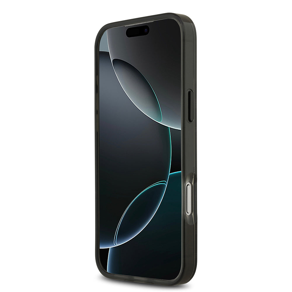 Apple iPhone 17 Pro Max Kılıf BMW Orjinal Lisanslı M-safe Şarj Özellikli Metal Kamera Butonlu Yatay Şeritli M Dizayn Kapak Gümüş