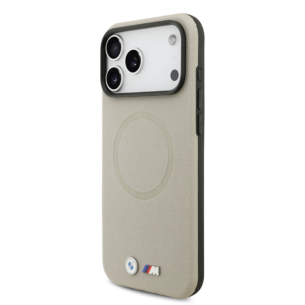 Apple iPhone 17 Pro Max Kılıf BMW Orjinal Lisanslı M-safe Şarj Özellikli Metal Logolu Delikli M Dizayn Deri Kapak Siyah