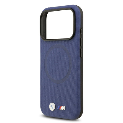 Apple iPhone 17 Pro Max Kılıf BMW Orjinal Lisanslı M-safe Şarj Özellikli Metal Logolu Delikli M Dizayn Deri Kapak Gri