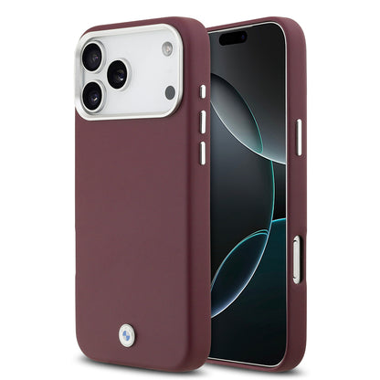 Apple iPhone 17 Pro Max Kılıf BMW Orjinal Lisanslı M-safe Şarj Özellikli Metal Logolu Tam Kaplama Deri Kapak Siyah