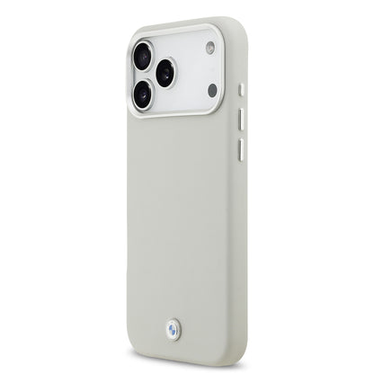 Apple iPhone 17 Pro Max Kılıf BMW Orjinal Lisanslı M-safe Şarj Özellikli Metal Logolu Tam Kaplama Deri Kapak Lacivert