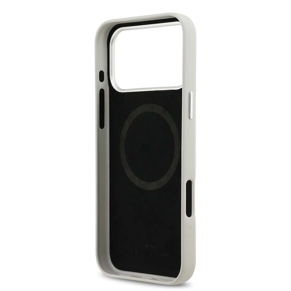 Apple iPhone 17 Pro Max Kılıf BMW Orjinal Lisanslı M-safe Şarj Özellikli Metal Logolu Tam Kaplama Deri Kapak Siyah