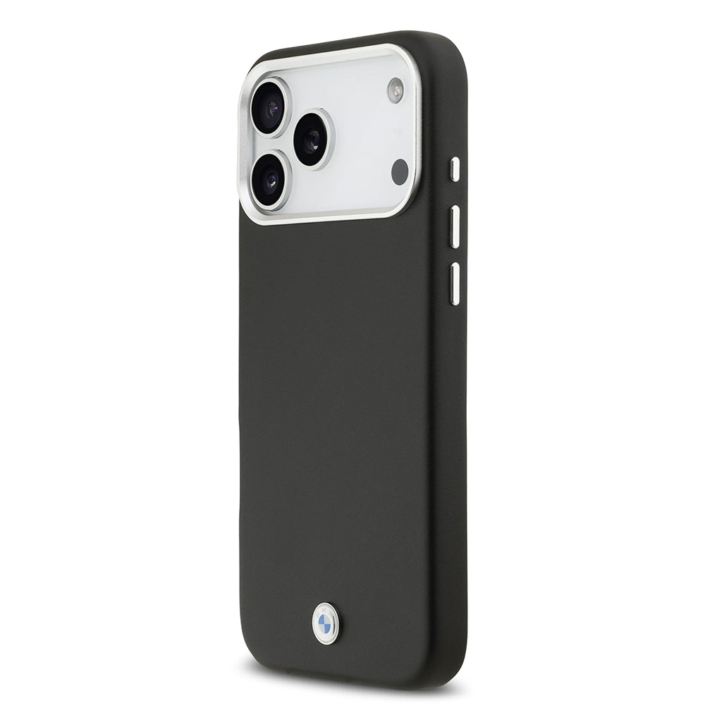 Apple iPhone 17 Pro Max Kılıf BMW Orjinal Lisanslı M-safe Şarj Özellikli Metal Logolu Tam Kaplama Deri Kapak Lacivert