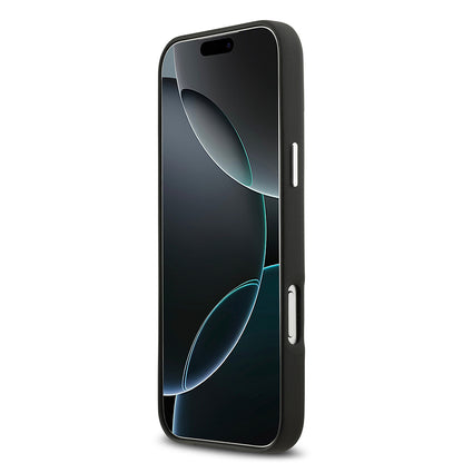 Apple iPhone 17 Pro Max Kılıf BMW Orjinal Lisanslı M-safe Şarj Özellikli Metal Logolu Tam Kaplama Deri Kapak Siyah