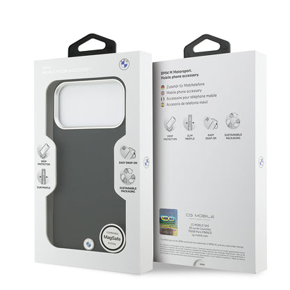 Apple iPhone 17 Pro Max Kılıf BMW Orjinal Lisanslı M-safe Şarj Özellikli Metal Logolu Tam Kaplama Deri Kapak Kırmızı