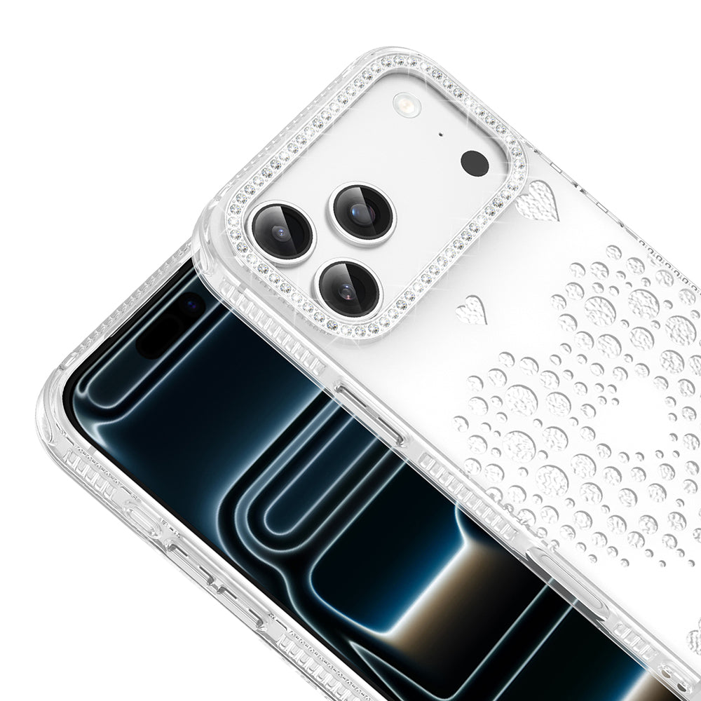 Apple iPhone 17 Pro Max Kılıf Damla Taşlı Zore Rivas Sert PC Kapak