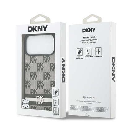 Apple iPhone 17 Pro Max Kılıf DKNY Orjinal Lisanslı M-safe Şarj Özellikli 3D Yazılı Metal Logolu Kapak Siyah