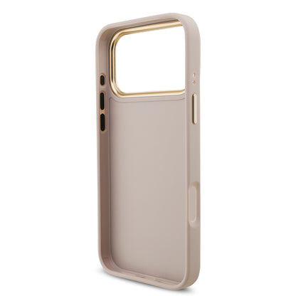 Apple iPhone 17 Pro Max Kılıf Guess Orjinal Lisanslı 4G Büyük Metal Logolu Kalın Askılı Kapak Kahverengi