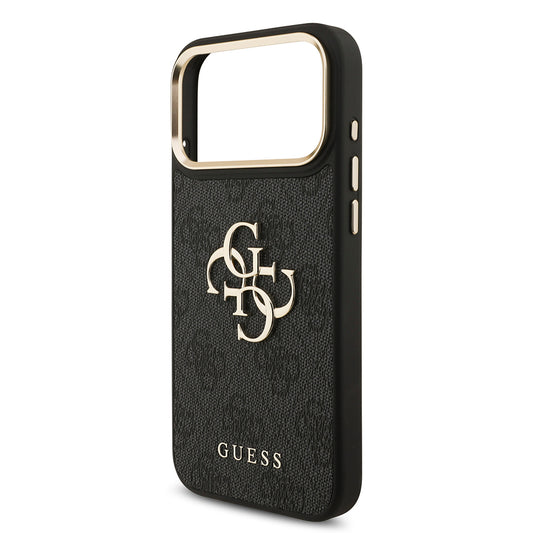 Apple iPhone 17 Pro Max Kılıf Guess Orjinal Lisanslı 4G Büyük Metal Logolu Kalın Askılı Kapak Kahverengi
